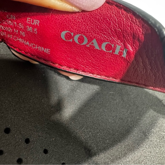 Coach Jolene Black Logo Platform Flip Flops Size 6.5 - Picture 8 of 12